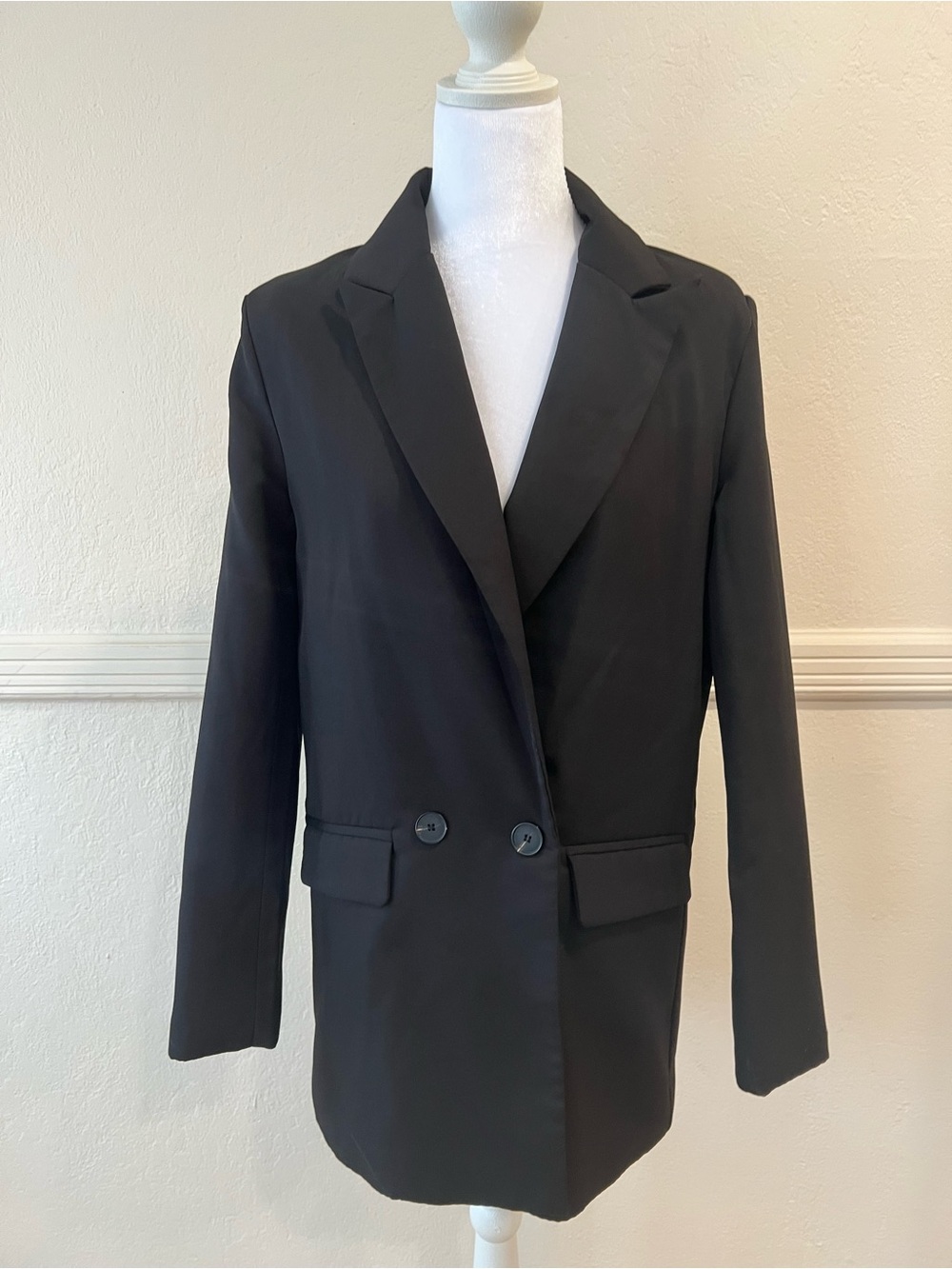 Classic Black Double-Breasted Blazer